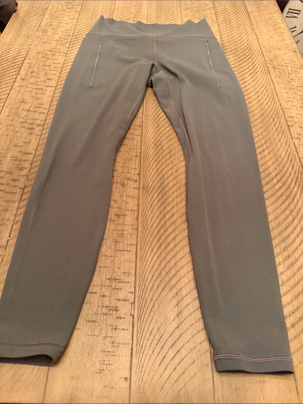 Athleta Light Gray Seam-Detail Leggings